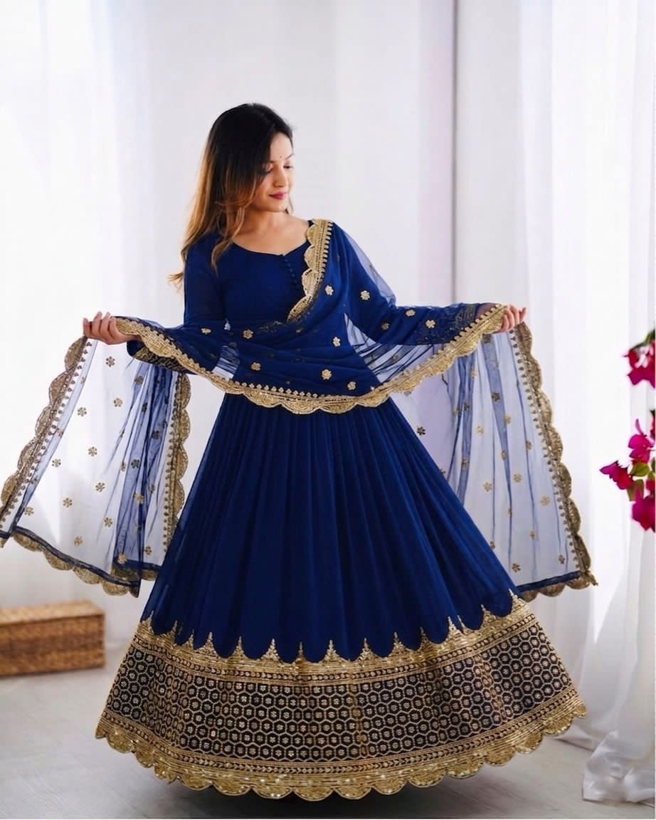 Embroidered Sequence Anarkali Set